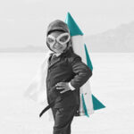 Young Business Boys Wearing Rockets